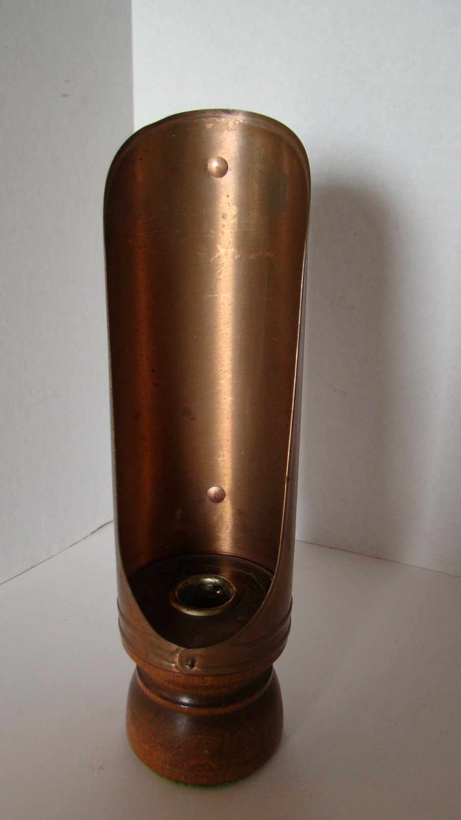 Wood And Copper Candle Holder