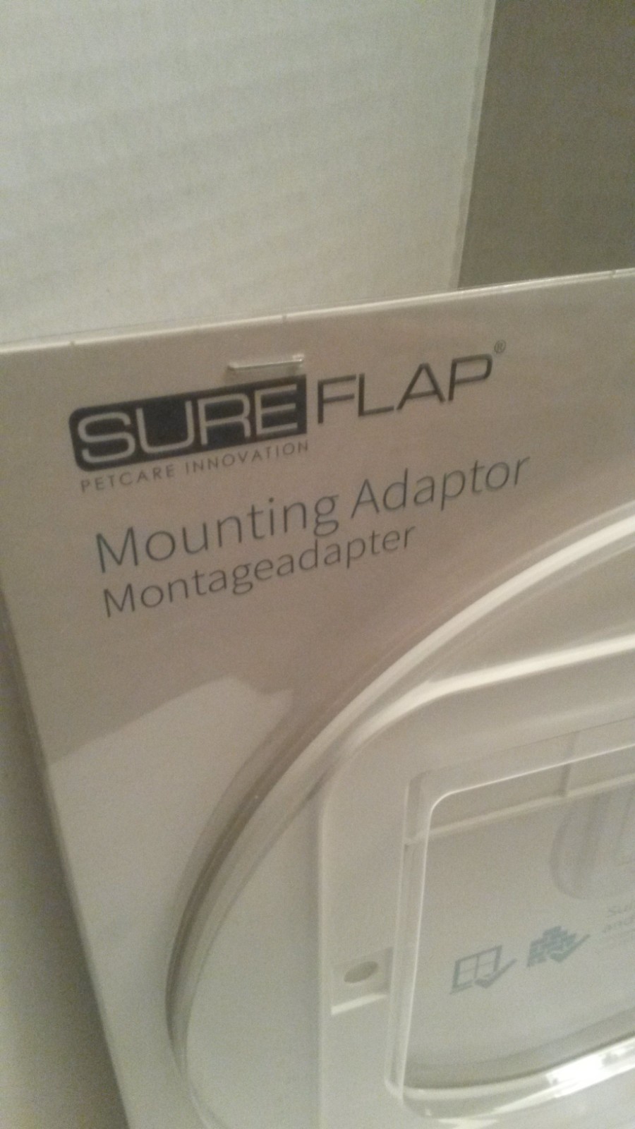 SureFlap Cat Flap Mounting Adaptor Suitable for Glass Doors White SEALED NEW