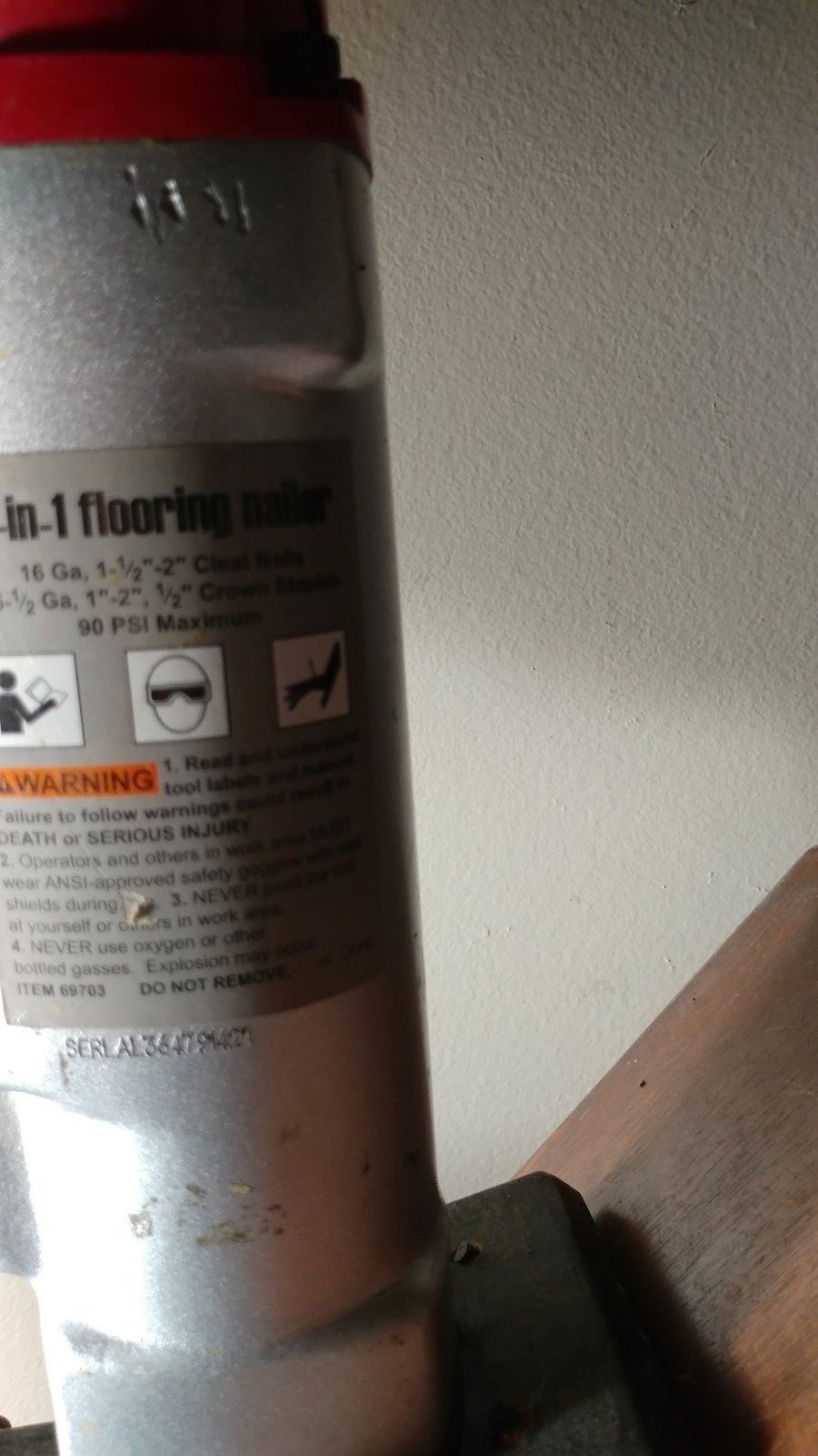 CENTRAL PNEUMATIC AIR TOOL 2 IN 1  FLOORING NAILER 69703 CLEAN UNTESTED LOOK