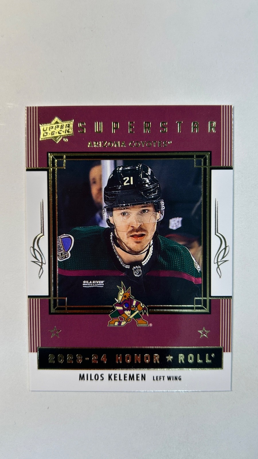xikers everline ラキドロ トレカ ポラロイド 特典 ハンター 2023-24 Upper Deck Series 2 Superstar Milos Kelemen #HR48 Arizona