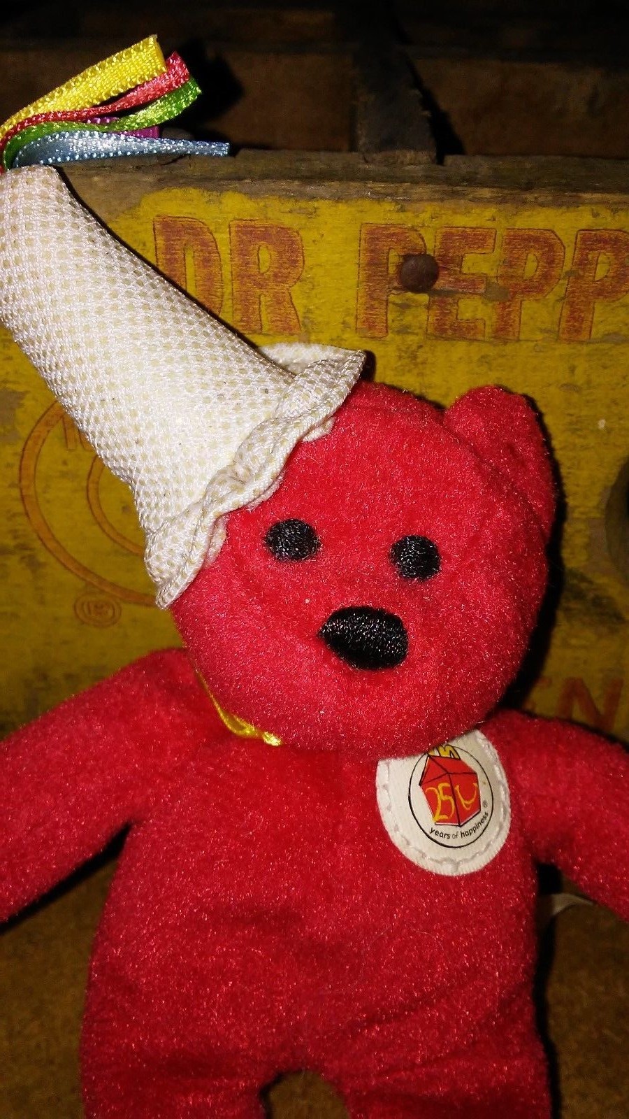 2004 TY Teanie Beanie Babies RED BEAR MCDONALD'S 25th Anniversary Happy Meal