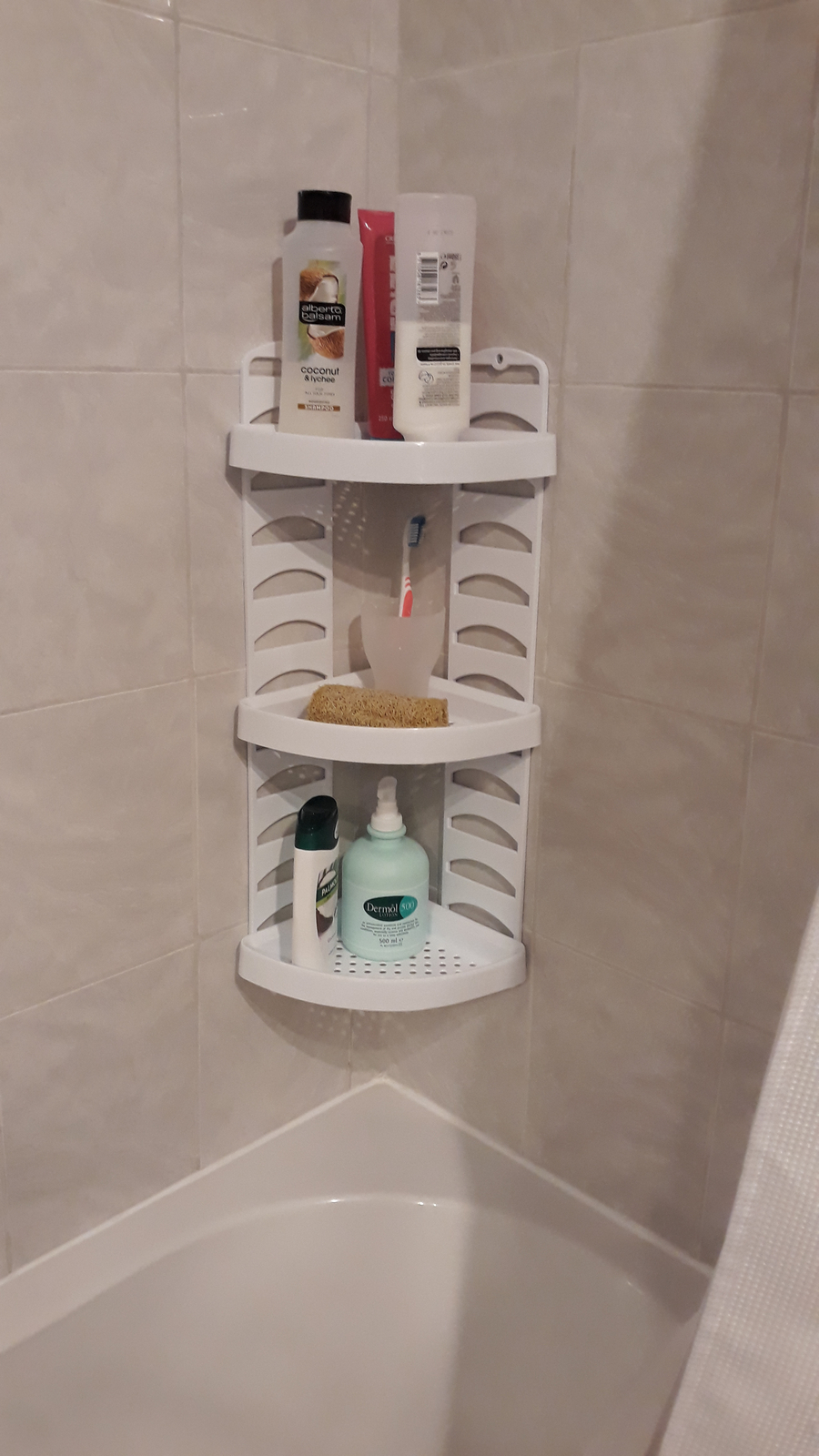 Plastic Corner Shower Caddy 3 Tier Bath Storage Shelf Rack Organiser