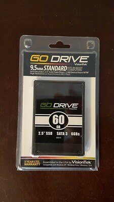 VisionTek 60GB 9.5mm SATA3 MLC NAND Internal 2.5'' SSD SandForce Go Drive 900510