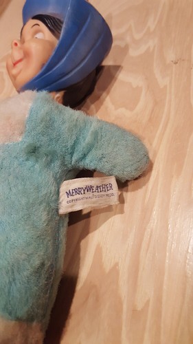 Vintage Disney Gundikins Merryweather Fairy Sleeping Beauty Plush Doll 1950 1960