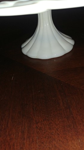 Vintage Milk glass pedestal cake plate