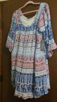 Plus Size Love Delirious Cold Shoulder Paisley Dress Paisley Lined Size 2X