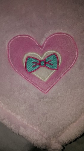 BABY GEAR Pink Brown PUPPY Dog Heart Bow LOVEY security blanket blankey