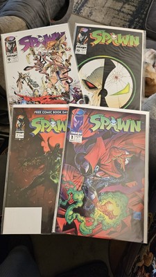 Image Comics Lot, Spawn # 1 - 1st Spawn, #9 1st Angela, #12 & FCBD Spawn reprint