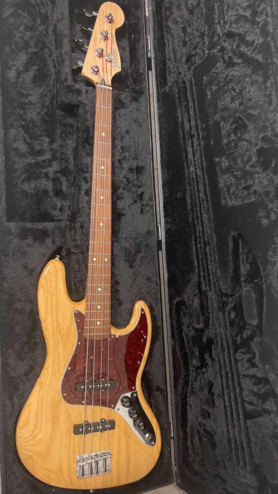 ベース Fender American Deluxe Jazz Bass FSR Fender Deluxe Active Jazz Bass - Ash W/Maple Neck - Natural