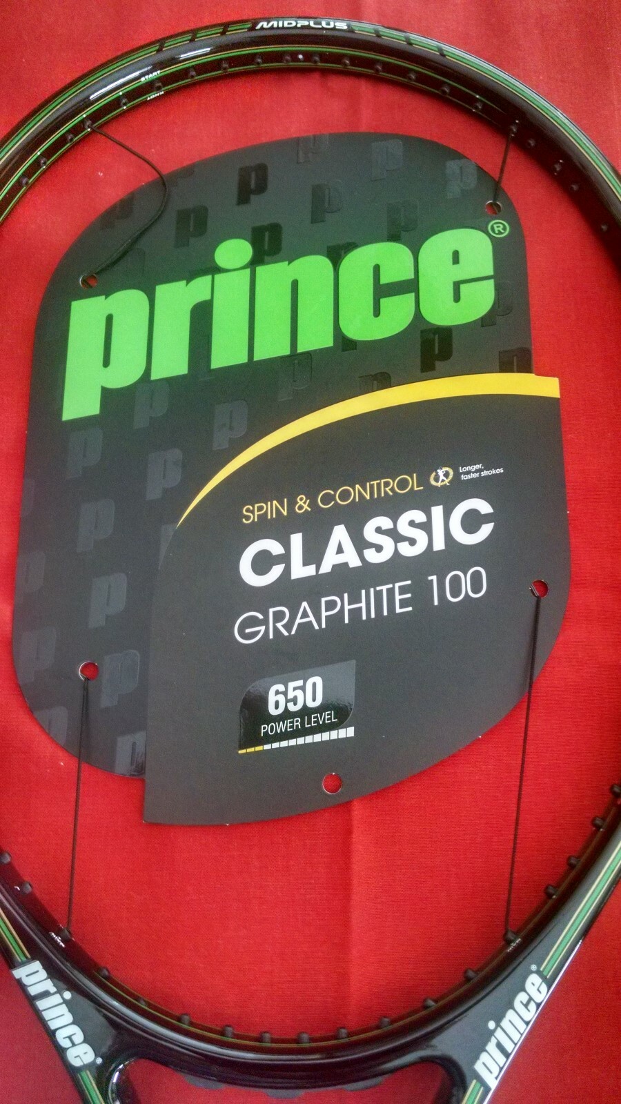 *TWO* (2) PRINCE CLASSIC GRAPHITE MID PLUS 100 TENNIS RACQUETS * NEW*
