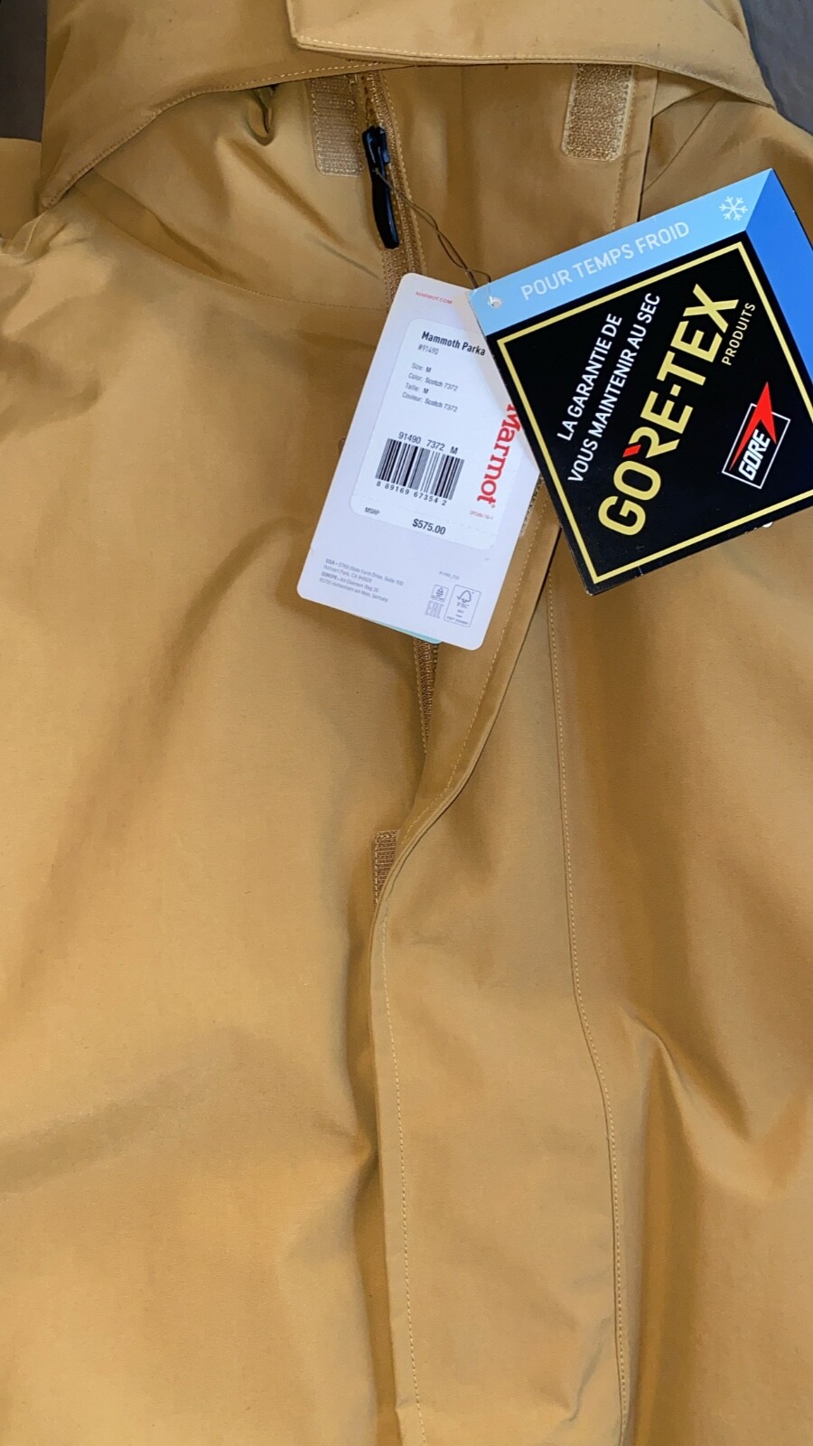 Pre-owned Marmot Men's Mammoth Parka Scotch Color Brand Authentic Large Medium Xl