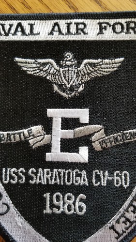 Naval air force USS Saratoga CV – 60 1986 Atlantic Commander patch Jacket