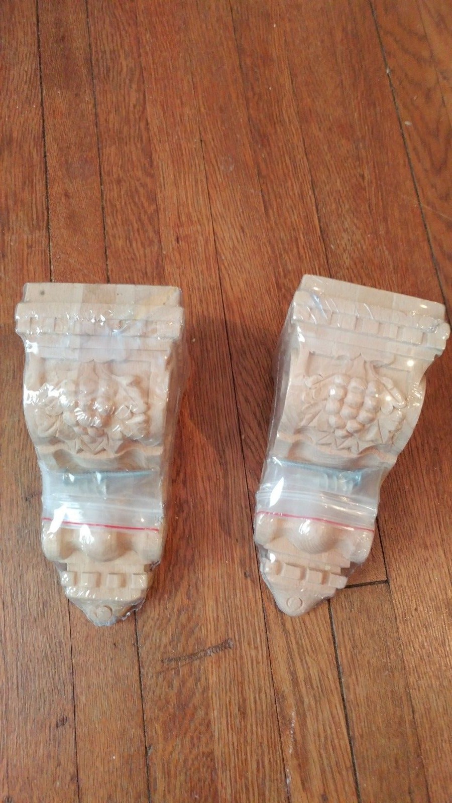 Pair New Wood Corbels Wall Shelf Bookend