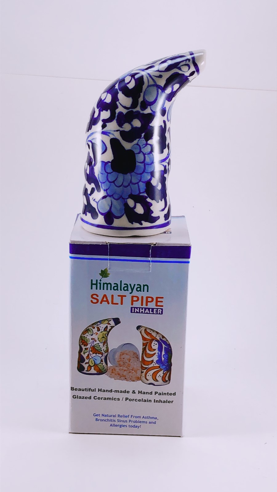 HIMALAYAN SALT INHALER CUSTOM HAND PAINTED PIPE ALLERGY RELIEF