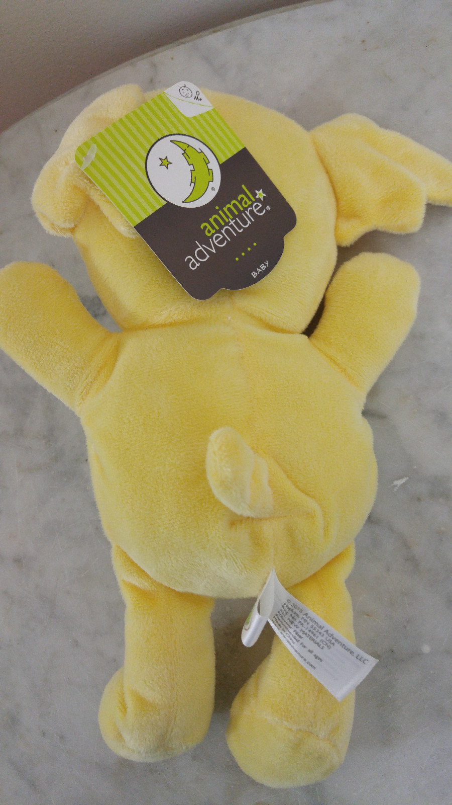 Animal Adventures Yellow Elephant Plush Minky Dot Tummy Baby Toy 11