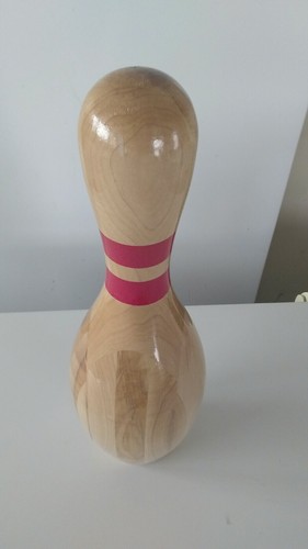 Happy Birthday Double Stripe Bowling Pin Regulation Size & Weight Free Ship !