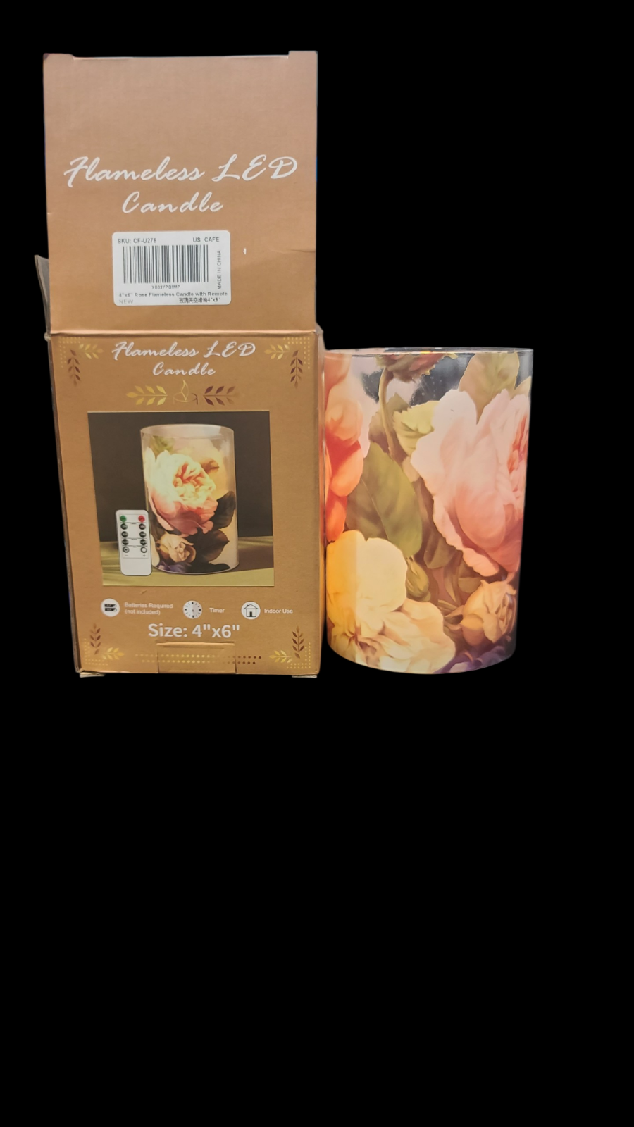 Flameless Candles with Remote, Battery Operated Candles Real Wax Pink Rose