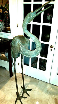 BRONZE CRANES WILDLIFE (LOT OF 2) 60 INCHES HIGH 30 INCHES WIDE 120 LBS VERDI G.