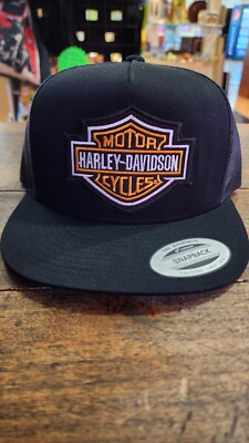NEW HARLEY DAVIDSON LOGO Yupoong Trucker Baseball Hat Ball Cap Adult One Size