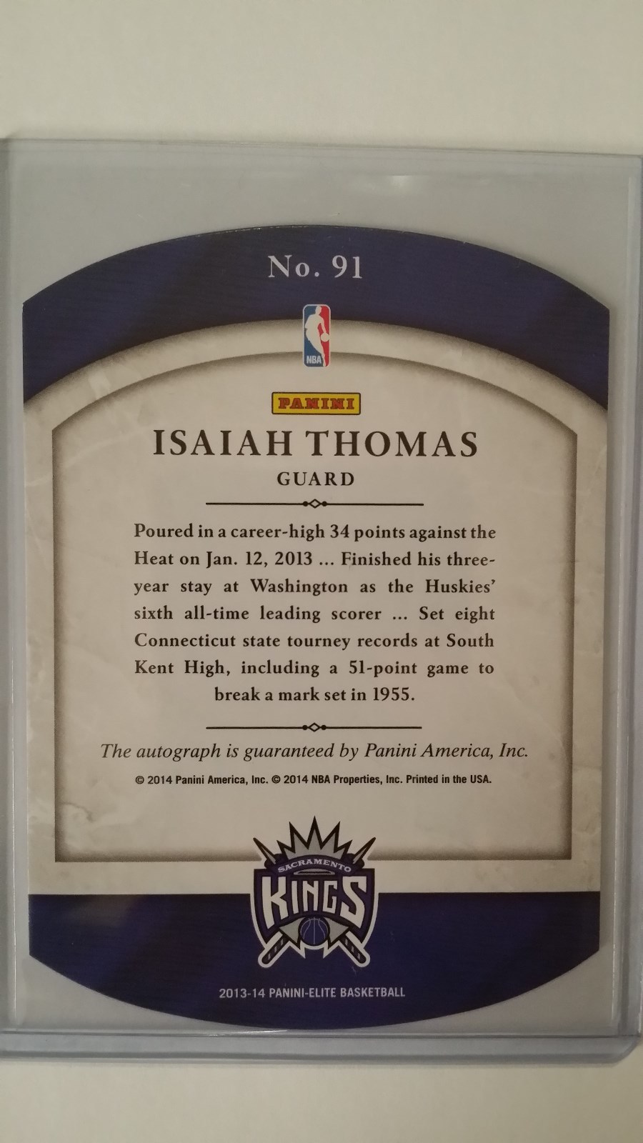 2013-14 Panini Turn of the Century Isaiah Thomas 47/75  Auto #91 Basketball Card
