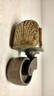 Antique Solid Brass Caster & Ornate Toe Cap Conch & Pearl 3 1/2