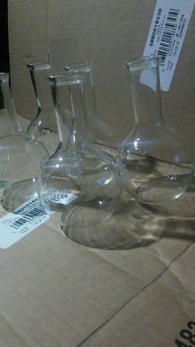 Five Vintage PYREX Bottles Beakers 250 ML Bulb Bases for Vases Candleholders