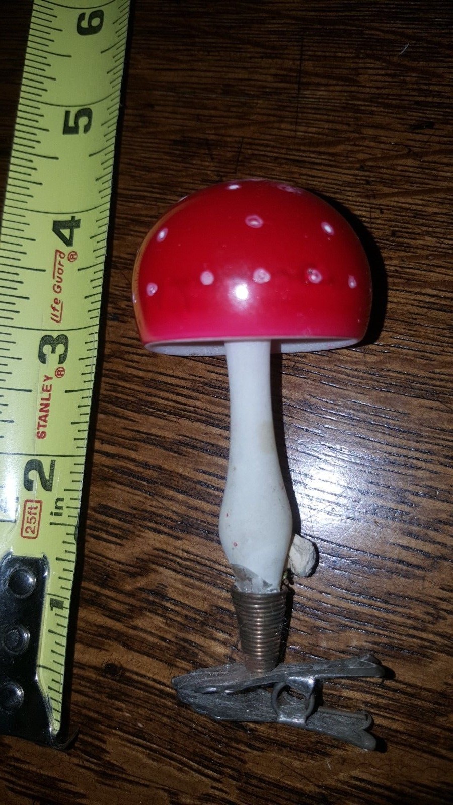 Antique Mushroom (on a spring) Christmas Tree Ornament, Germany