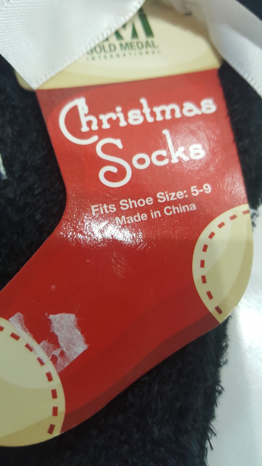 Lot of 8 Gold Medal Christmas Socks Size 5-9 Penguin Black and Stripe Wreath