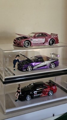 XCartoys x POP RACE 1:64 SKYLINE GTR R32 CALSONIC 12 Blue