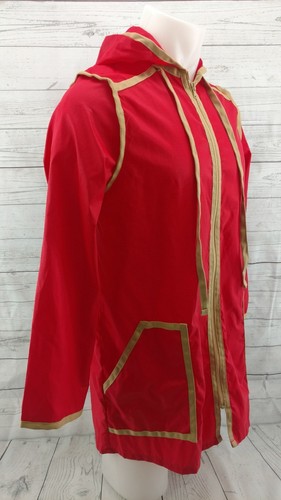 Vintage Aqua Sheen Wind Breaker Fall Retro Rain Spring Jacket Red Medium M