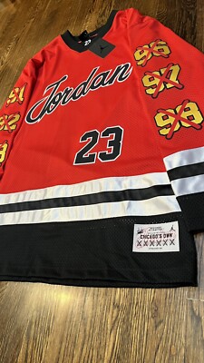 $200 Nike Air Jordan Hockey Jersey BQ5156-657 Travis Mens Medium Blackhawks
