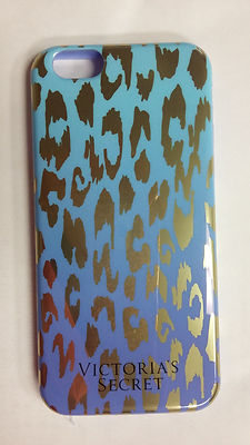 Victoria's Secret Blue & Gold Leopard Hard Flexible iPhone 6/6s Case