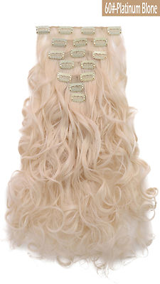 OneDor 20'' Curly Full Head Synthetic Clip in Hair Extensions Hairpieces 7 Pcs