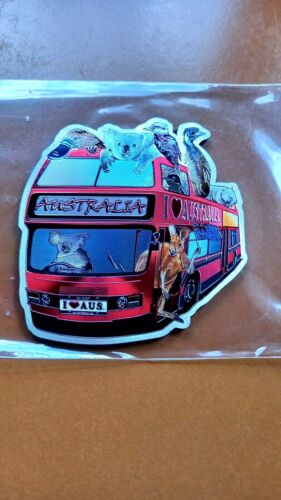 Melbourne Souvenir Magnet. Comic bus Design NEW Great Gift with