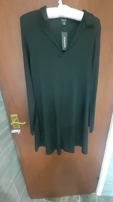 Bohoo Black Soft Ribbed Shirt Dress Size 10 with tags