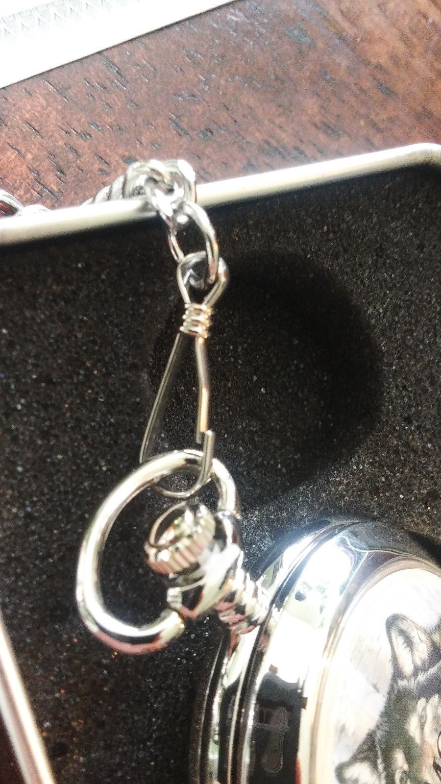 Avon Majestic Encounters Wolf Pocket Watch