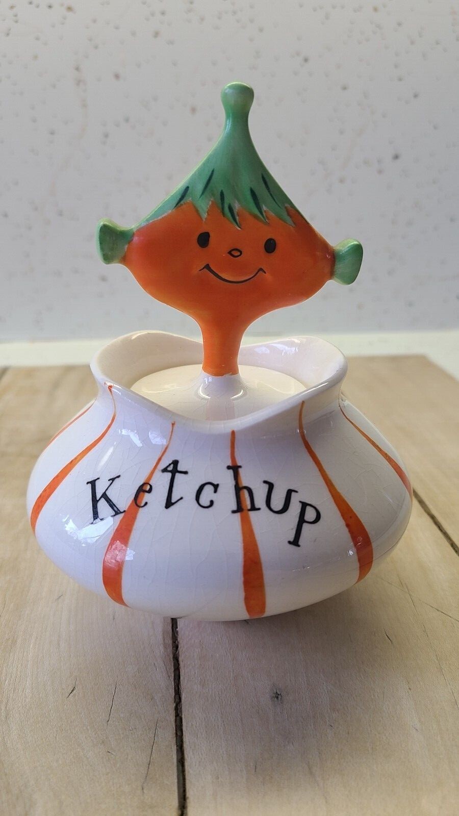 Rare Vintage Lefton Holt Howard Pixieware Ketchup Condiment Jar 1958の