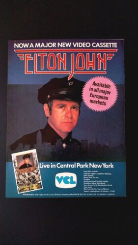 ELTON JOHN " LIVE IN CENTRAL PARK NEW YORK" RARE ORIGINAL PRINT PROMO POSTER AD