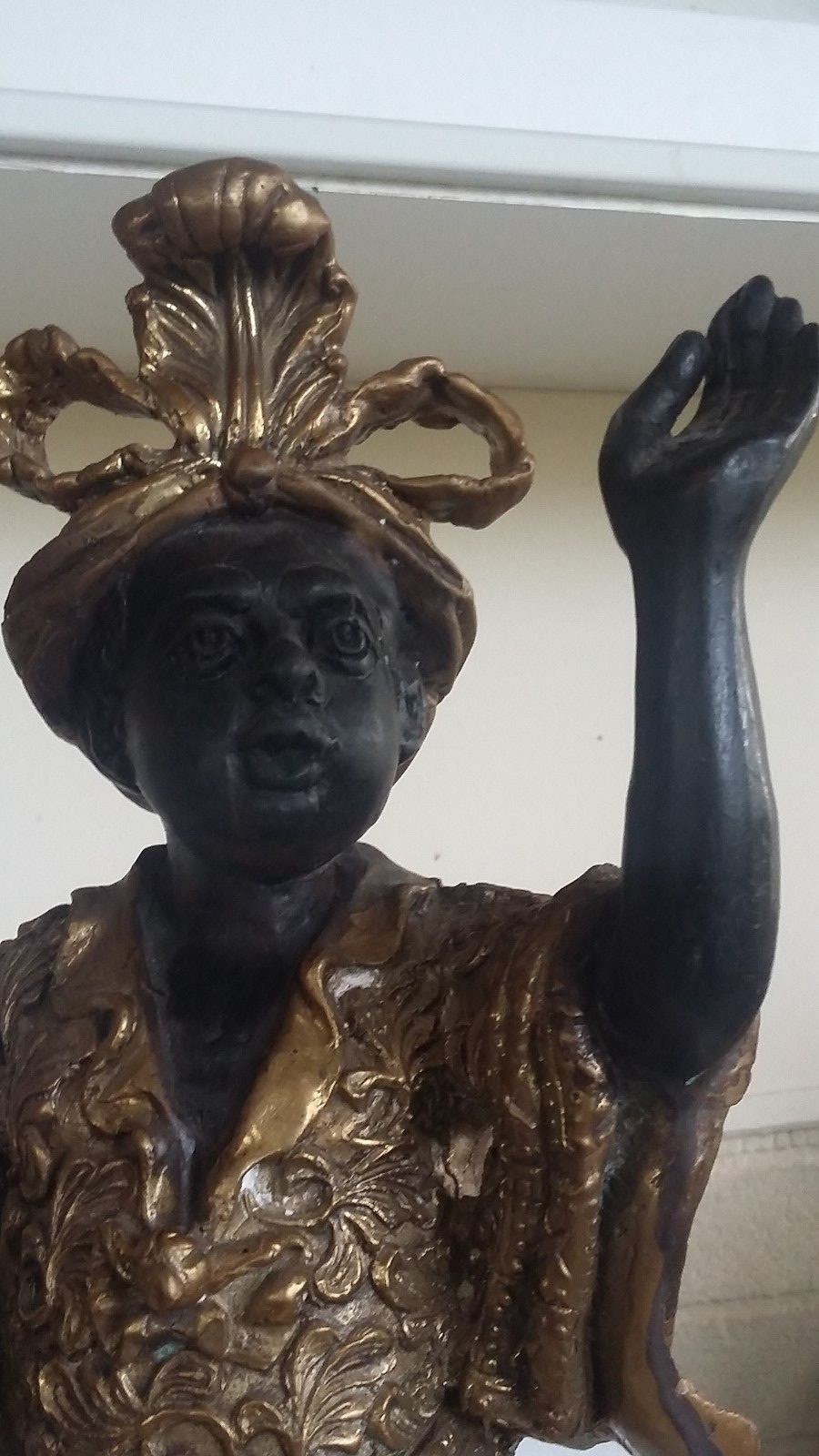 Genuine ANTIQUE 1700's BLACKAMOOR Sculpture 17