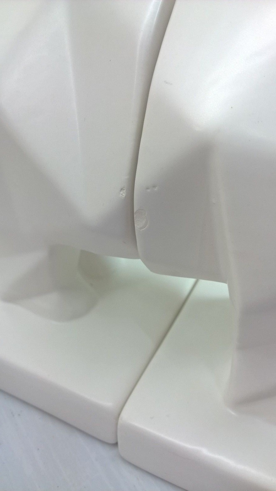 Modern Pig Hog bookends ceramic porcelain white