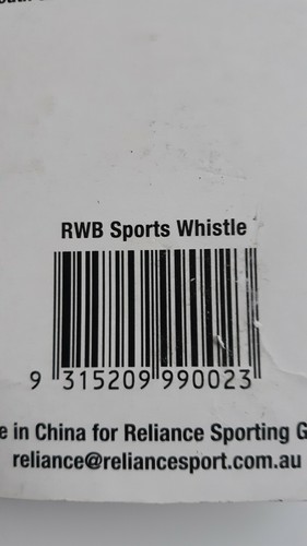 Reliance Sports Whistle with Quick Release Safety Lanyard and Neck Strap.