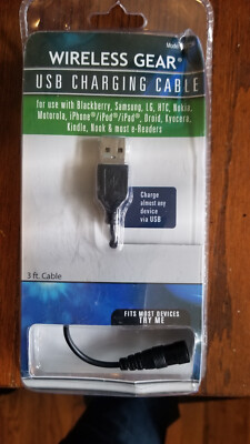 USB Charging Cable by Wireless Gear / New in Package / Charge almost Any device