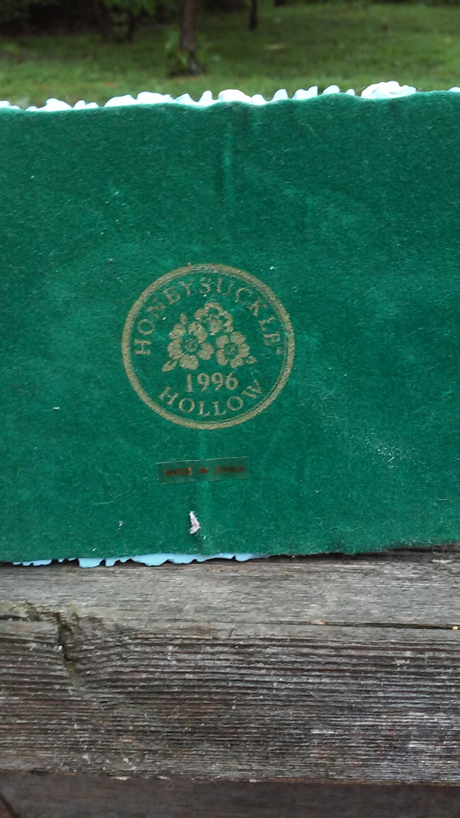 1996 Honeysuckle Hollow Bear and Bunny Rabbit on a Picnic Figurine