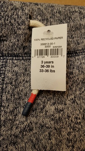 NWT Baby Gap Toddler Boy Pull-On Pants in Fleece 3Y Warm Soft Gray