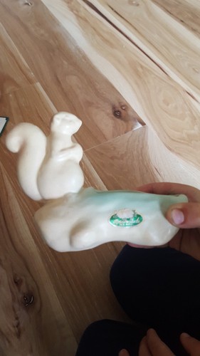 Vintage North Dakota Rosemeade Pottery Matte Squirrel on Log Planter