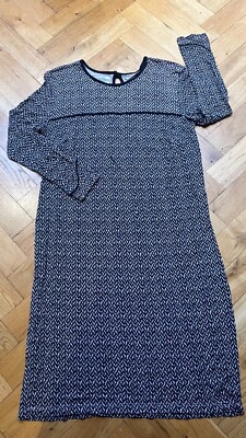 Baum und Pferdgarten Black Chevron Print Long Sleeve Dress Size S