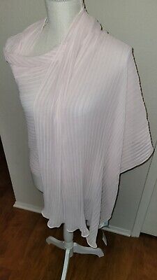 New With Tags BLUE by Betsey Johnson solid pink pleated  scarf  wrap  30 x 74