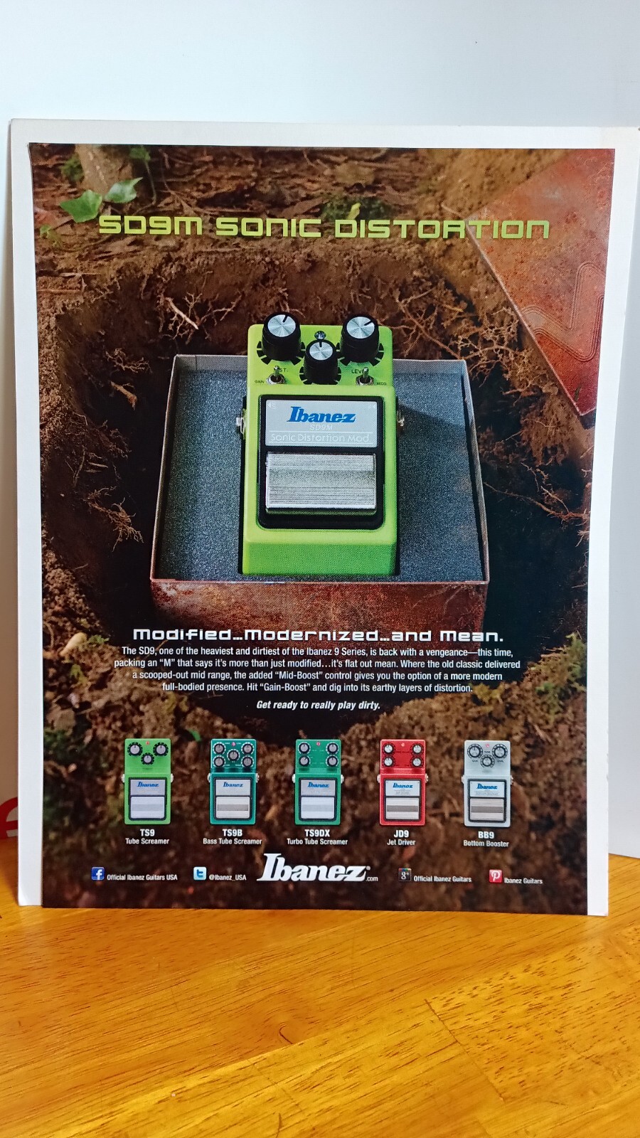 IBANEZ SD9M SONIC DISTORTION MOD GUITAR EFFECTS 2012 PRINT
