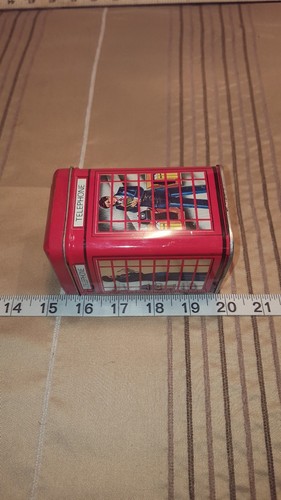 Collectible Tin Telephone Booth Coin Bank