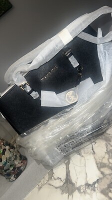 New Authentic MK Michael Kors Mercer Large Black Leather Tote/Shoulder Bag
